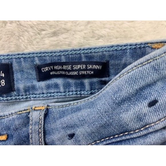 Hollister Size 0s Womens Jeans Curvy High Rise Super Skinny Stretch Dist… - Picture 4 of 4